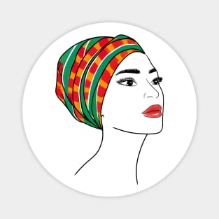 Beautiful african girl in turban Magnet